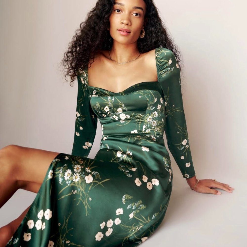 Reformation Gloriana Silk Dress Size 8